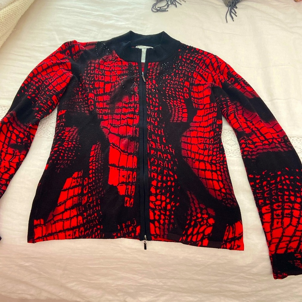 Alberto Makali sweater black and red